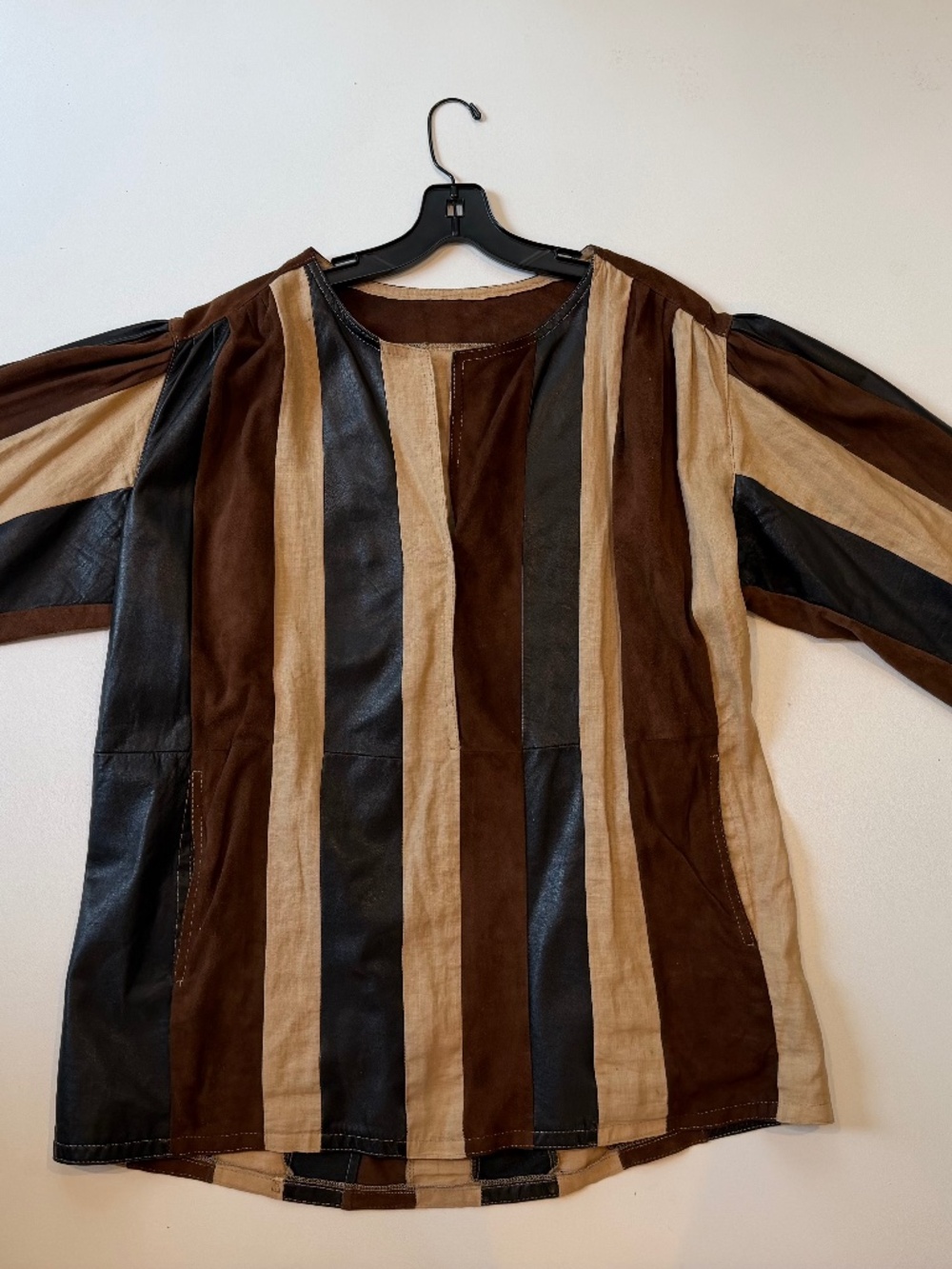 NWOT - MULTI MEDIA TUNIC - 100% SUEDE, LEATHER AND LINEN